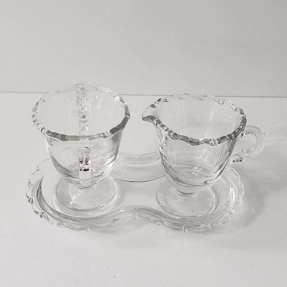 Vintage Fostoria Cream and Sugar Set
